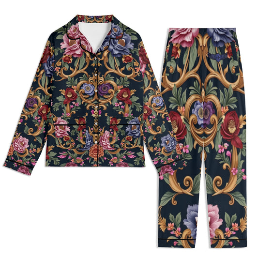 Long Sleeve Royal Floral Pajama Set